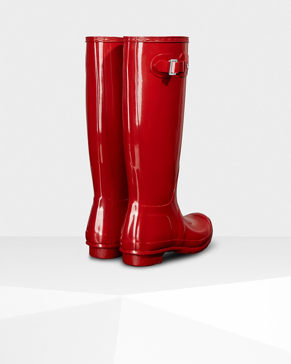 Womens Hunter Original Gloss - Tall Rain Boots Red - 9208-SDGVT